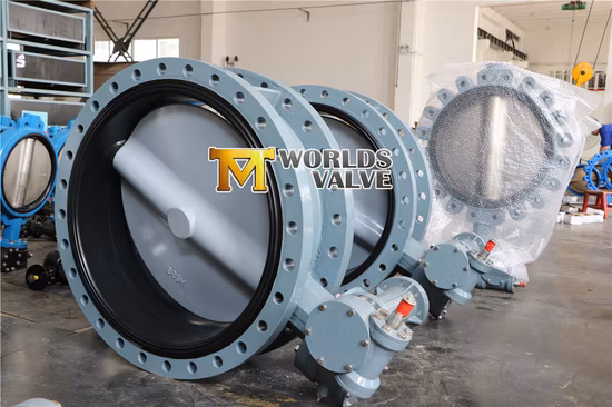 DN300 Nylon 11 Coated Disc Pneumatic Actuated Motor 125lb/150lb/Table D/E/F/Cl125/Cl150 Flanged Concentric Control Butterfly Valve with Double Half Stem Shaft